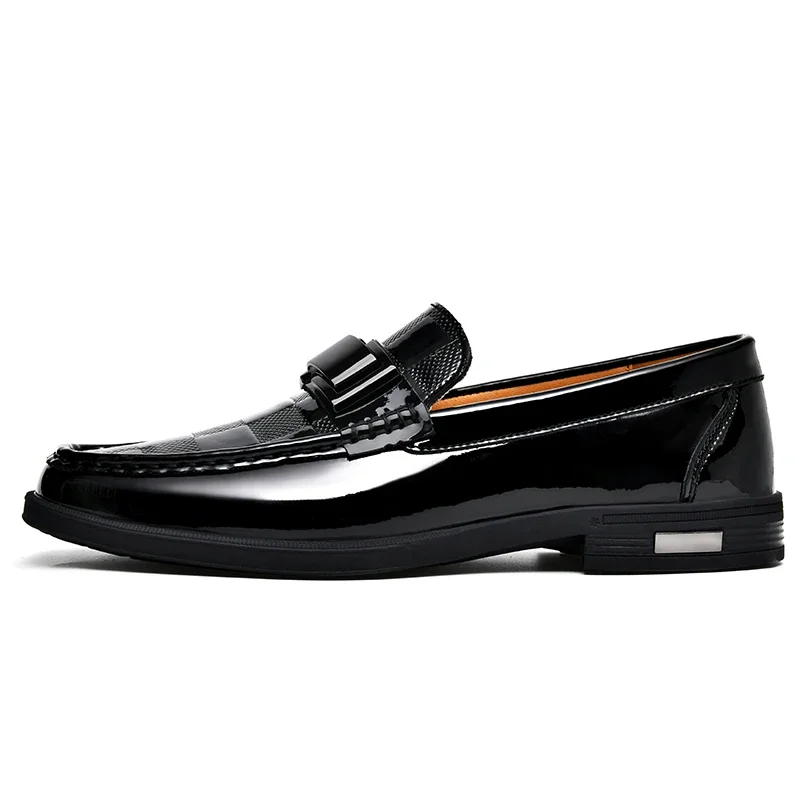 Patent Leather Loafers for Men Fashion Men Casual Shoes Gentleman Loafer Formal Shoes Instappers Heren Big Size 47 48 Platform