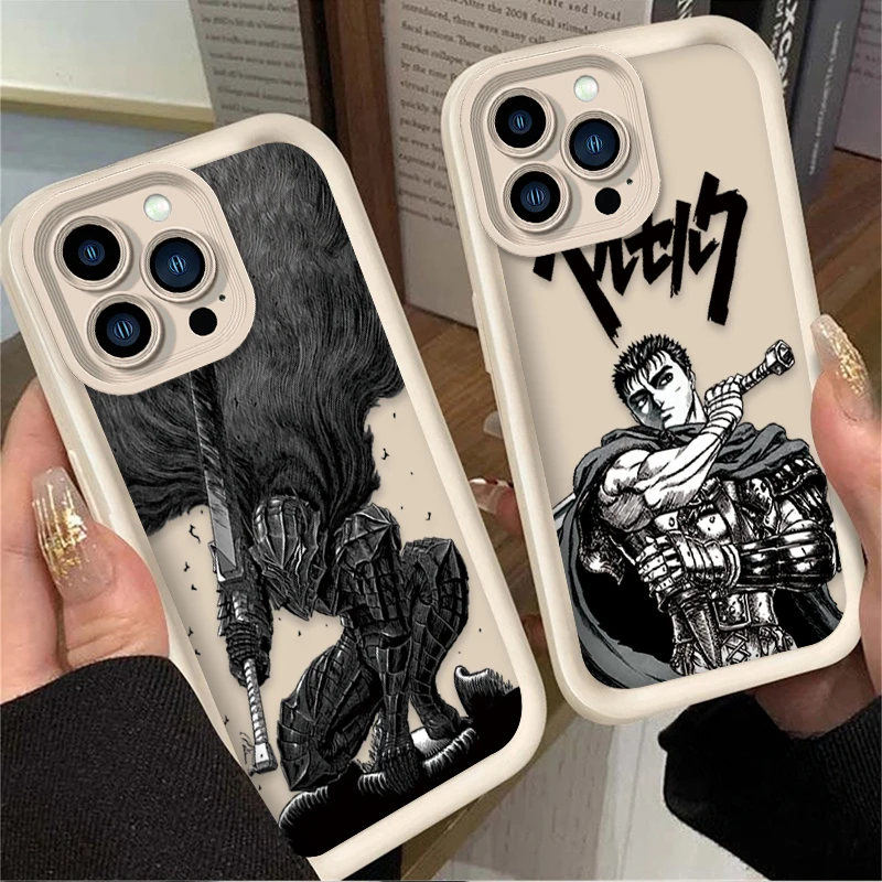 Anime Berserk Guts Case For iPhone 16 15 14 13 12 11 Pro Max X XS X S Max XR SE 2020 7 8 Plus TPU Soft Silicone Shockproof Cover