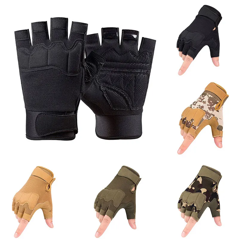 Tactical Gloves Fingerless Gloves Anti-Slip Outdoor Sports Bicycle Gloves Camouflage Guantes Sports Fishing Riding Gloves