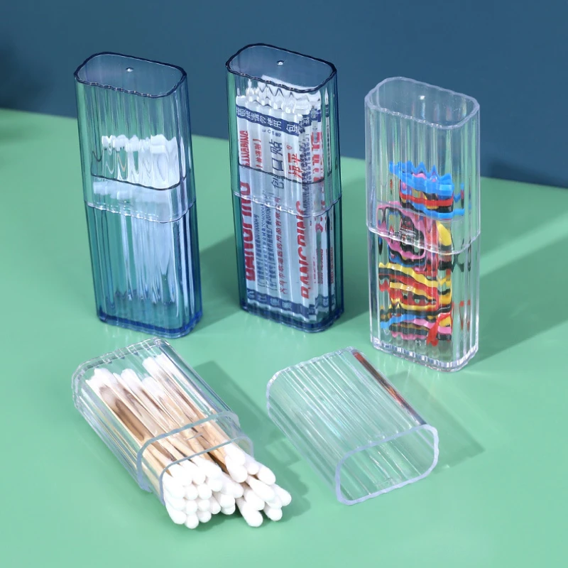 

Clear Travel Cotton Swab Ball Box Organizer Case Hair Rope Dispenser Jewelry Holder Band Aid Boxs Dental Floss Storage Container