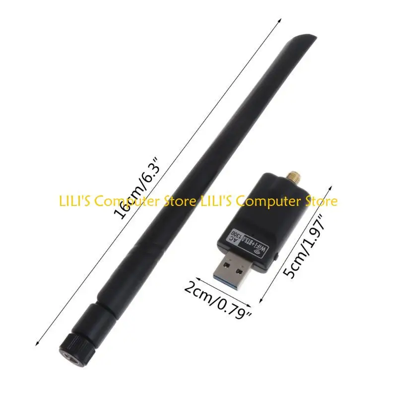 A52B WiFi Adapter 2.4/5GHz AC1300 USB Wireless Card for PC LAN LAN ADAPTER