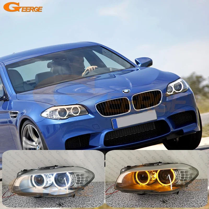 

For BMW 5 Series F10 F11 F18 Ultra Bright A/W Switchback Day Light Turn Signal SMD LED Angel Eyes Kit Halo Rings