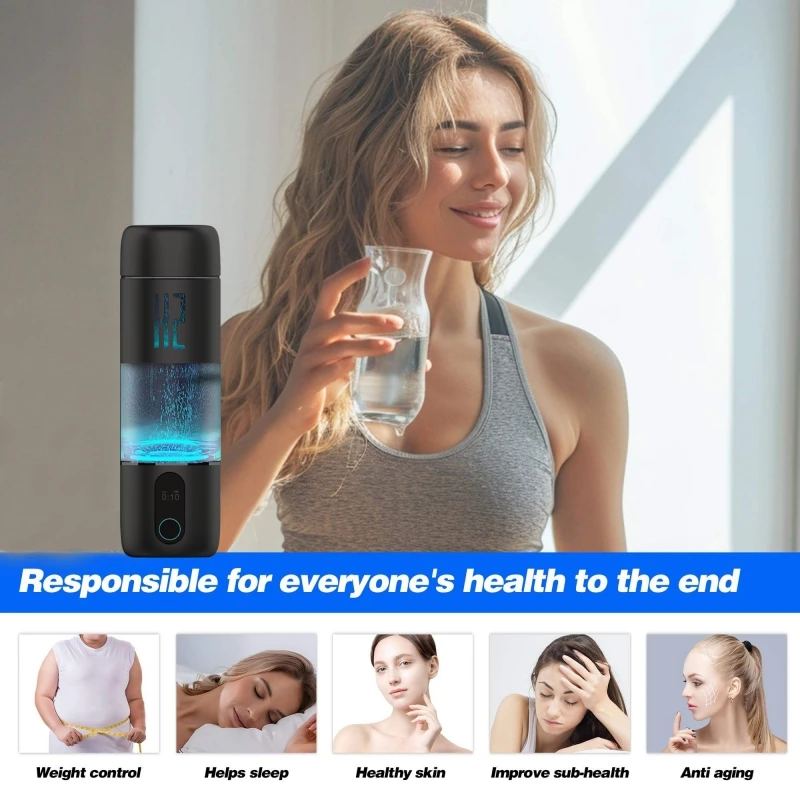 5000PPB Molecular Rich Hydrogen Water Cup Electrolysis H2 Inhalation Device Water Bottle SPE PEM Lonizer Healthcare Water Cup