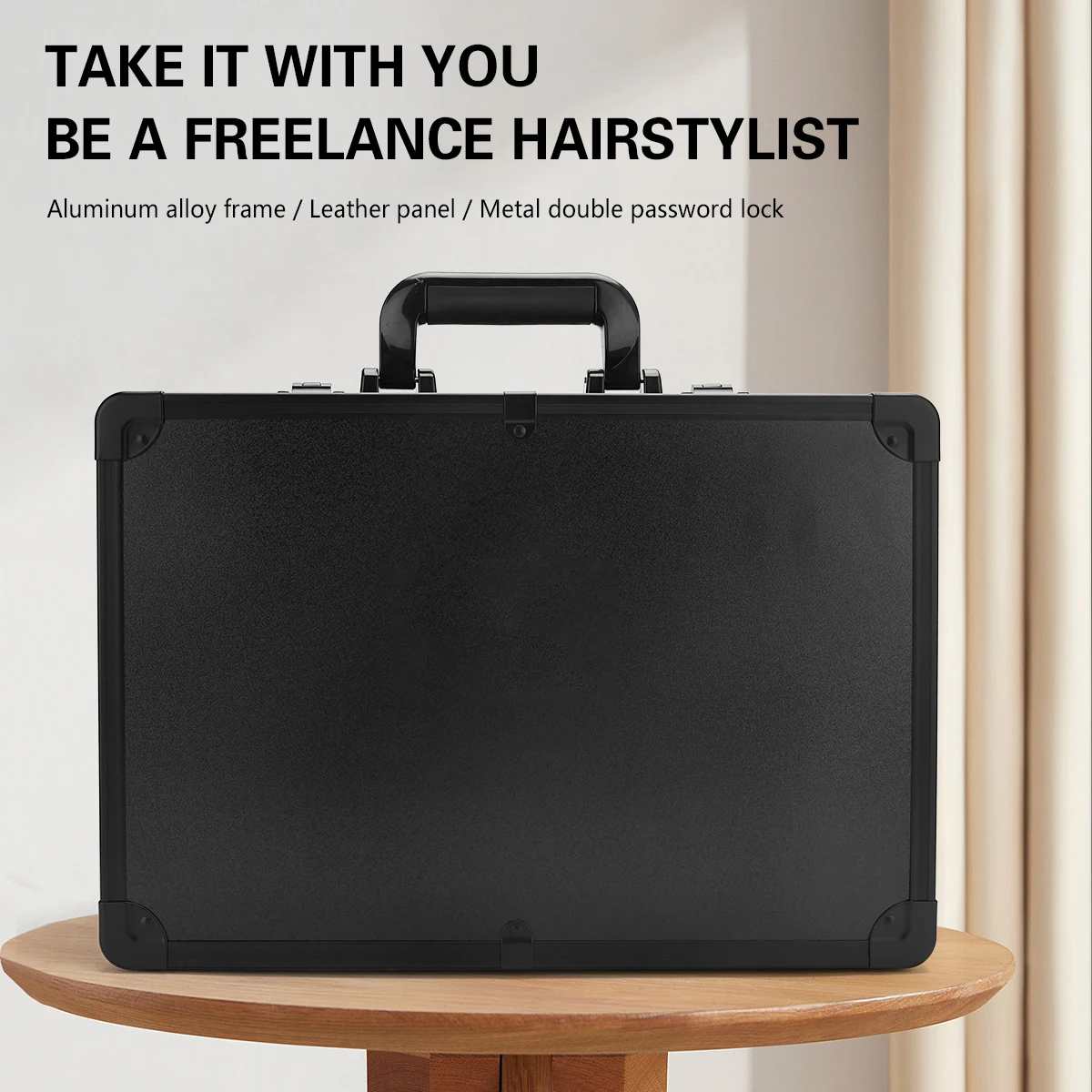 Portable Barber Hairdressing Tool Box Salon Large Capacity Professional Hair Kit Organizer Storage Display Box Lock Suitcase