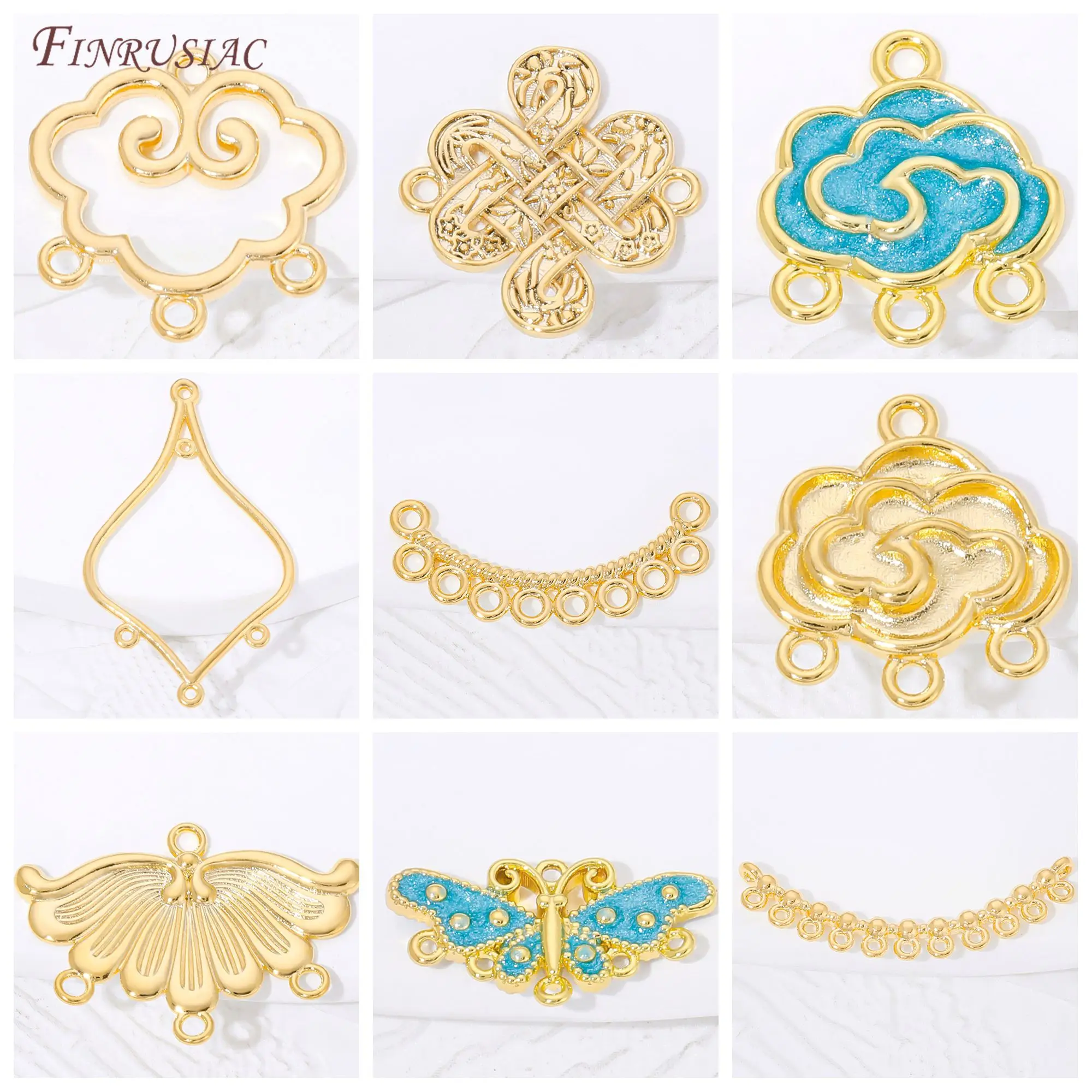 18K Gold Plated Brass Connectors For Earrings,Multi Strand Jewelry Findings,DIY Connector For Beads,Bracelets Accessories