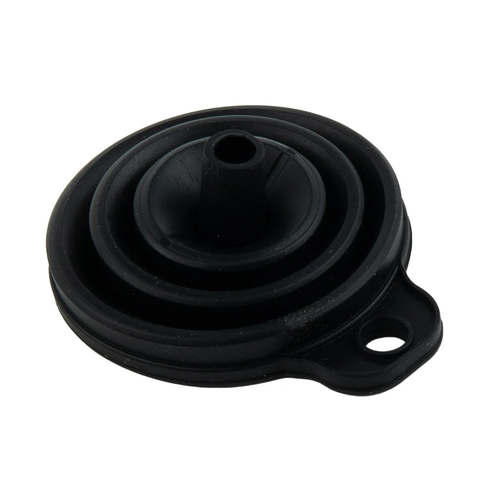 Car Funnel Collapsible Filler Screen Foldable Silicone Silicone Oil Supplies Suspended -20°C To 220°C Black Funnel