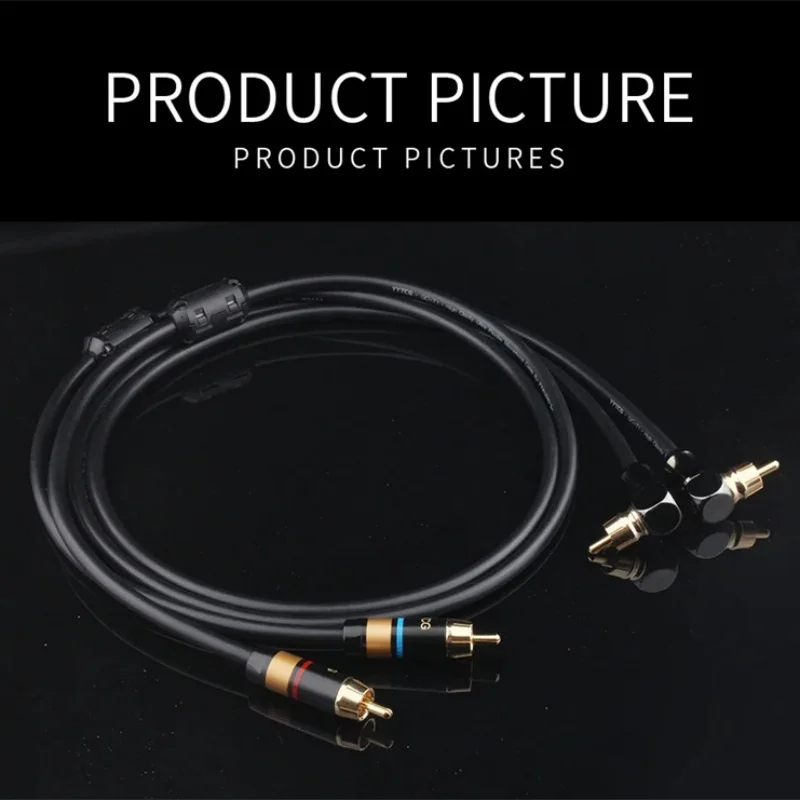 Cabo rca de 90 graus, cabos de áudio, plugues de cotovelo, ângulo reto, extensão de conector, cabo de vídeo ofc para home theater, som de dvd
