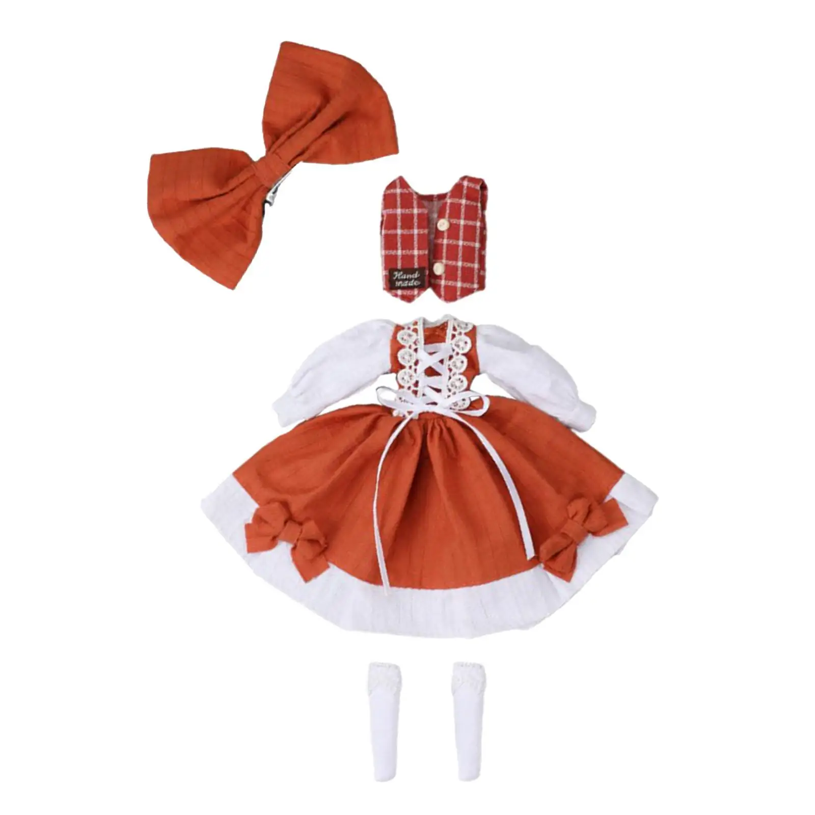 

Doll Clothes Set Princess Doll with Hair Accessories Dress /6 for Ob22