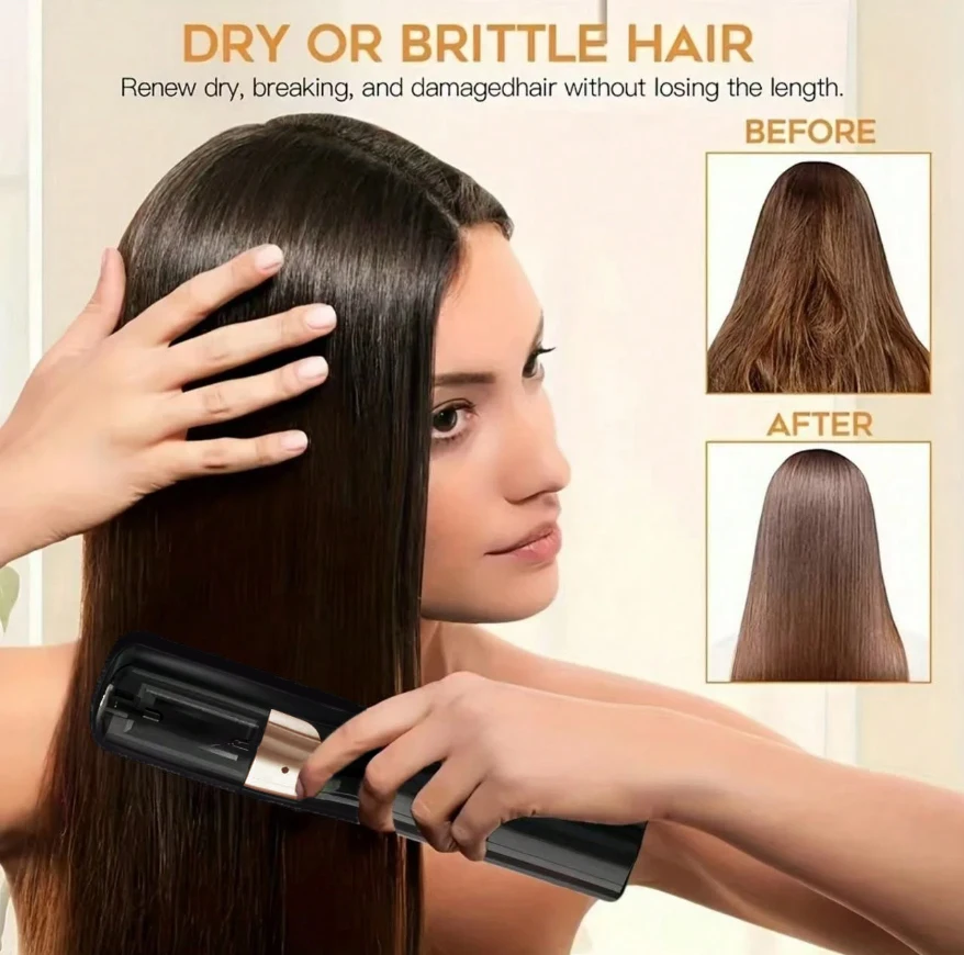 Cortadora de cabello inalámbrica recargable, recortadora de cabello dividida, capaz de eliminar el cabello dañado y cuidar el color del cabello.