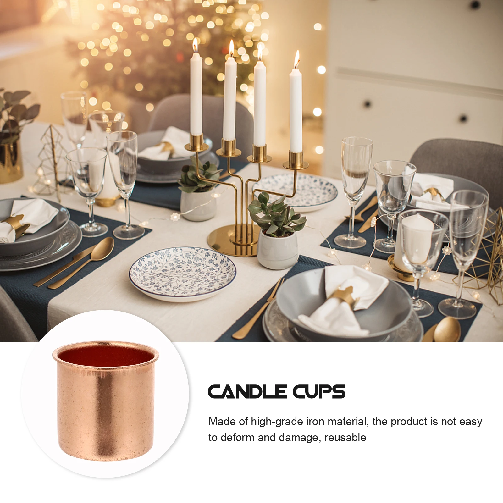 

10 Pcs Cups Iron Art Holder Decorative Christmas Dinner Table Storage C Household Wreath Metal Reusable DIY C