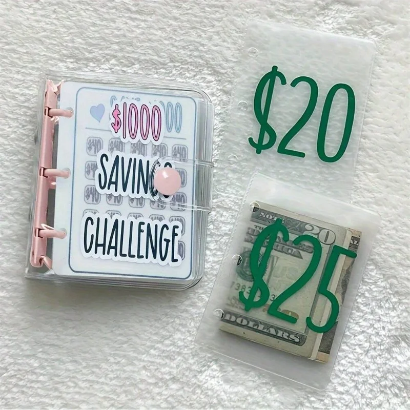 

1 шт. переплет для экономии L $1000 Savings Challenge, новая многоразовая бюджетная книга с денежным конвертом, матовая обложка для денег