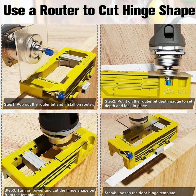 Door Hinge Template Door Hinge Router Template Removable Inserts Included Cabinet Hinge Jig Stable Fit For 3-5In Length