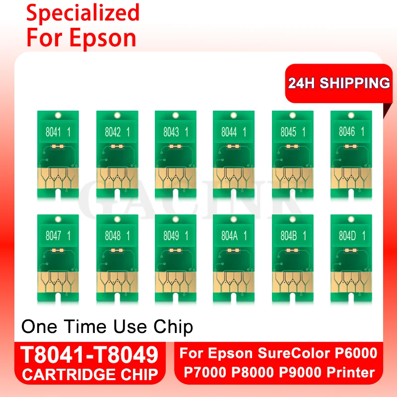 T8041-T8049 T804A T804B T804D Ink Cartridge Chip For Epson SureColor P6000 P7000 P8000 P9000 Printer For European Version