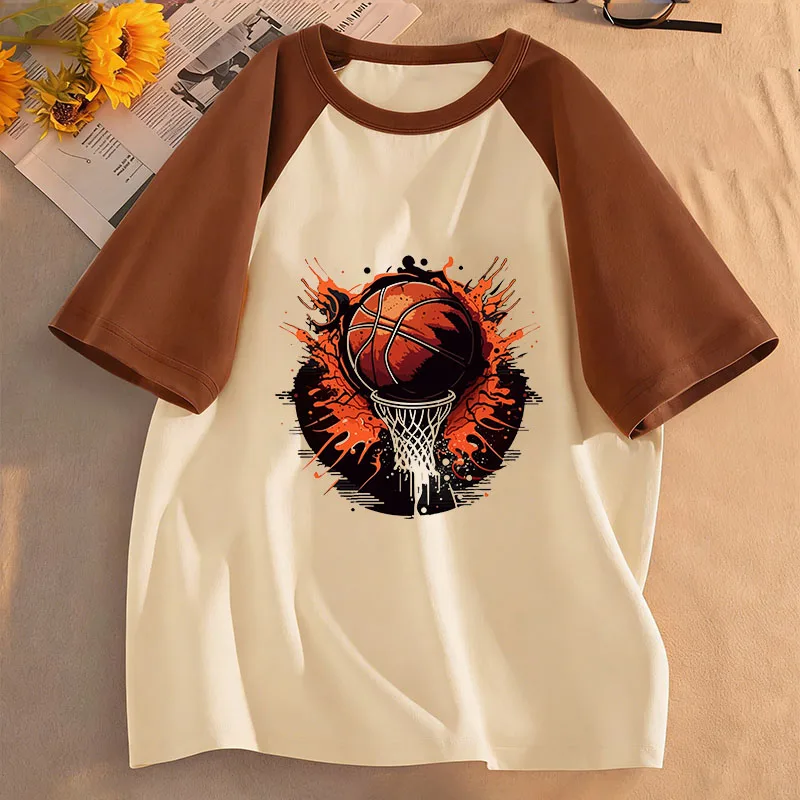 New Funny Basketball Design T-Shirt Printed T Shirt Boy Kids Summer Clothes Short Sleeve Tops T-Shirts Cute Girls Clothing