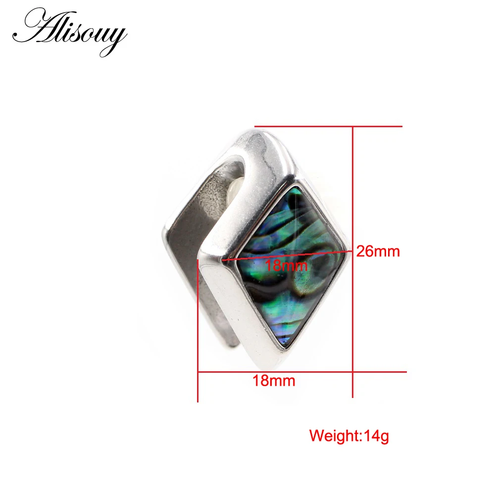 Alisouy 1PC In Acciaio Inox Quadrato Rombo Borsette Orecchio Pesi Pesante Espansore Barella Spina Calibri Orecchini Gioielli Penetranti Del Corpo