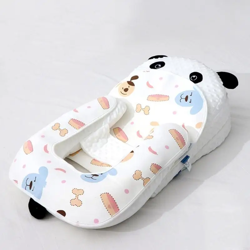 76HF Baby Lounger Nest Panda Pattern Baby Support Pillow Baby Wеdgе Pillow Incline Pillow Anti-spit Nursing Pillow