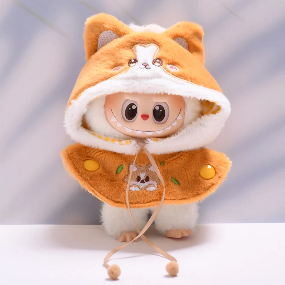 

1PC Cute Animal Cloak Set For 17cm Labubu Doll's Clothes Replacement Set Gift Clothing Accessories