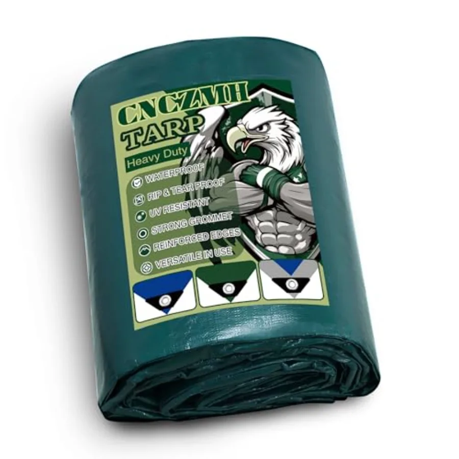 

Heavy Duty Tarp Waterproof 12x16 Feet, 16 Mil Thick Poly Tarps, Grommets, Reinforced Edges, UV Resistant, Rip and Tear Resistan