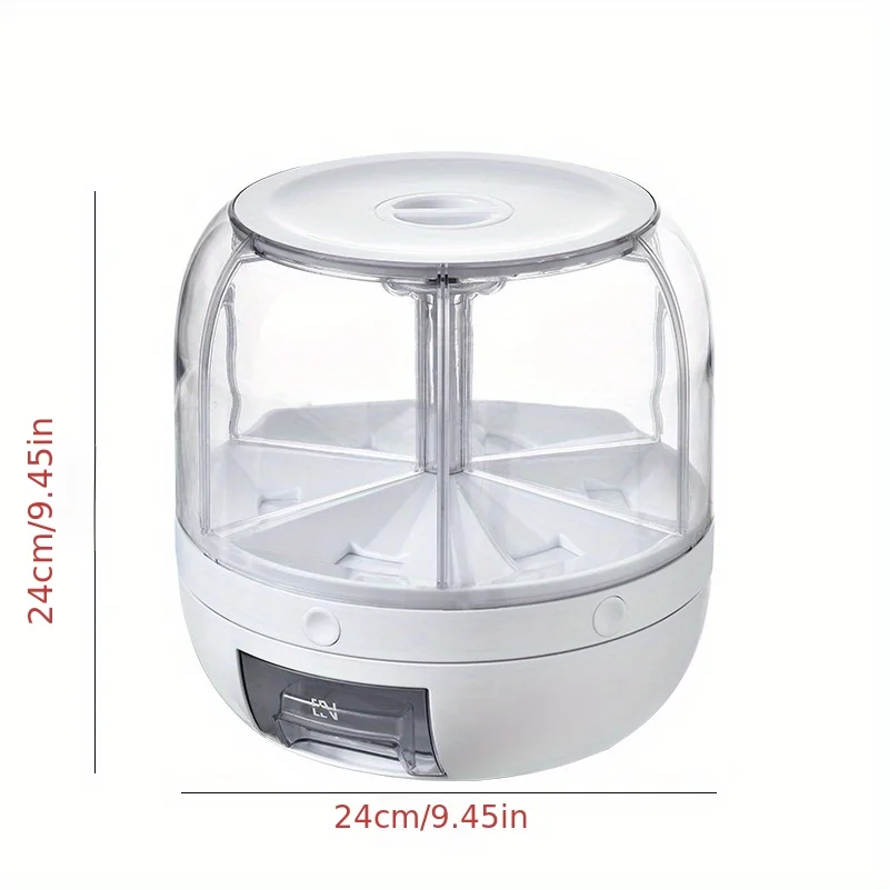 1PC rotary food dispenser, household 7.72 pound rice bucket, cereal can, split sealed can, food grade rice can, kitchen supplies