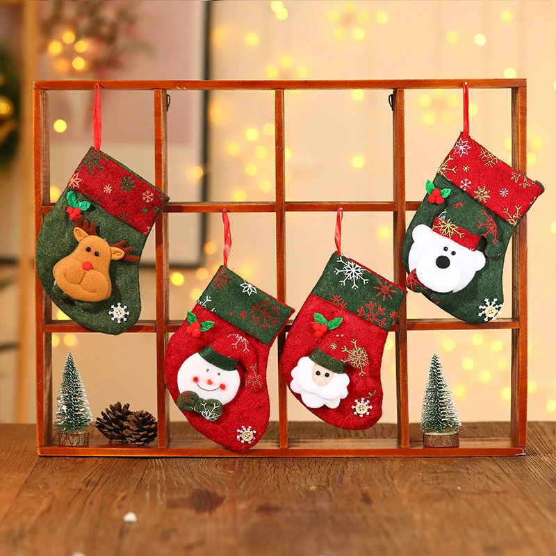 ミニクリスマスハンギングストッキングクリスマスツリー装飾品、ペンダント小さなブーツ、子供の新年のキャンディーバッグ、サンタクロースギフト靴下の装飾
