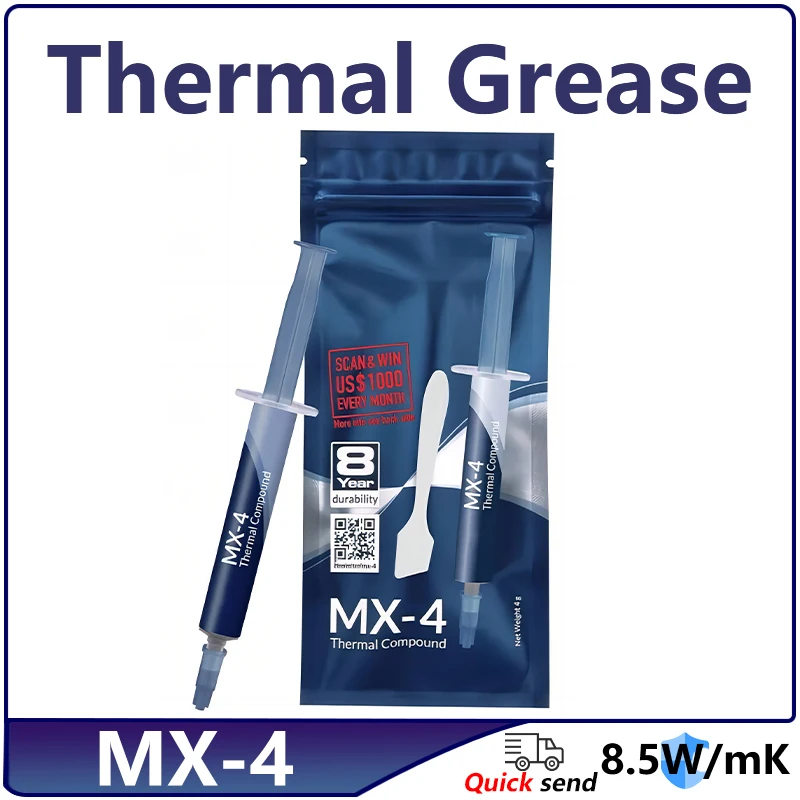 

MX-4 4g Thermal grease processor Thermal Compound Thermal paste CPU GPU Cooler Cooling Fan fluid Conductive Heatsink Plaster