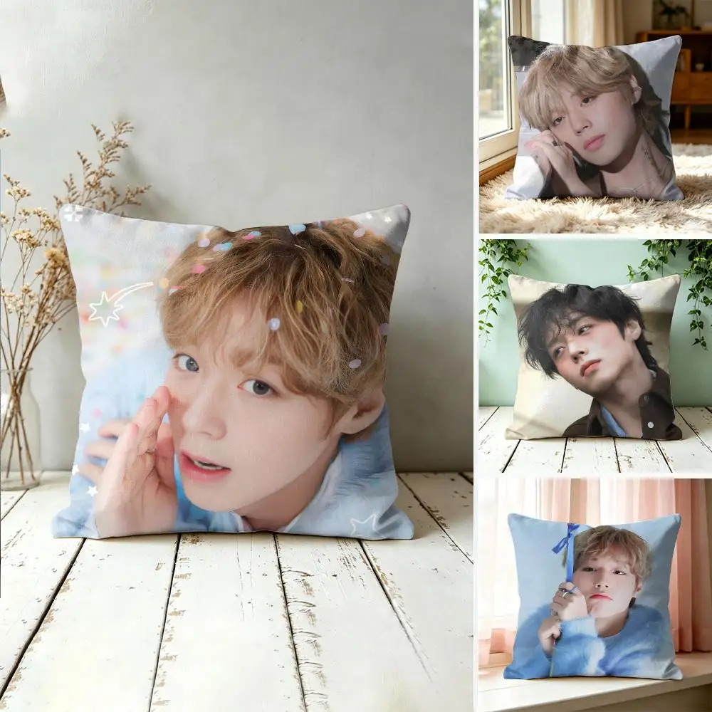 P-Park Ji-hoon Singer Fans Cushion Cover Square Decorative Throw Pillow 40x40cm For Sofa Bedroom Living Room Home Decor
