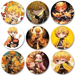 32/44/58mm Anime Cartoon Button Pin Badge Figures Agatsuma Zenitsu Backpack Clothes Decoration Brooches for Fans Gifts