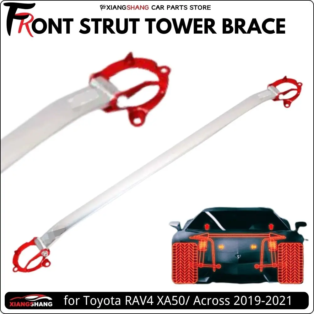 Front Strut Bar Tower Brace for Toyota RAV4 5th XA50/Suzuki Across 2019-2021 Aluminum Alloy Stabilized Anti-Roll Sway Bar