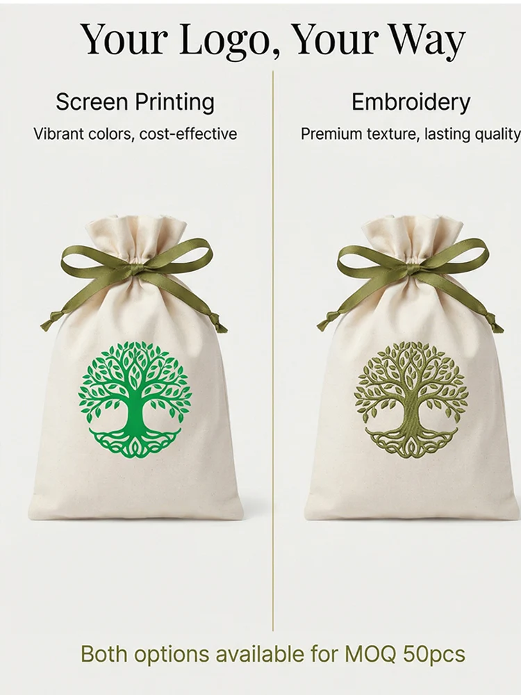 Natürliche Baumwoll-Geschenktasche für Schmuck und Kosmetik, Umweltfreundliche Verpackungstasche – Detail 15
