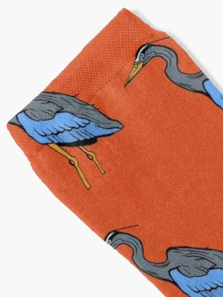 Digital Great Blue Heron Drawing Socks luxury bright garter Ladies Socks Men's