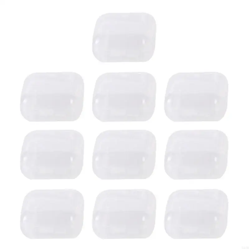 

581D 10Pieces Square Mini Clear Plastic Storage Box Containers with Lids