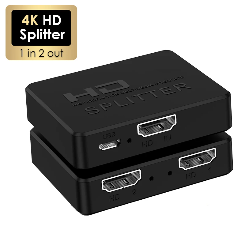 1 in 2 out HDMI-kompatibel Splitter 4K 1080P 1x2 HDCP Konverter 3D Switcher 2 port Hub Für PS3 Xbox HDTV DVD TV BOX Monitor