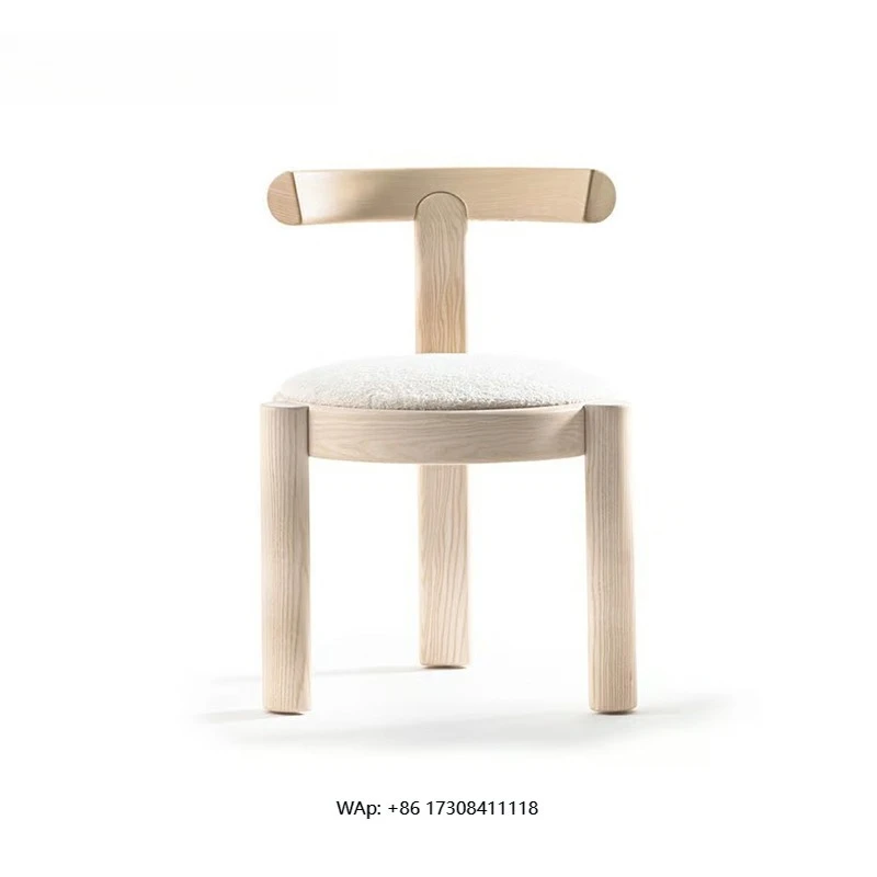 

Modern Nordic Light Luxury Leisure Bar Designer Ti-ta Wooden Surface Fabric Home Small Fat Chair Coffee Shop Dining Chair