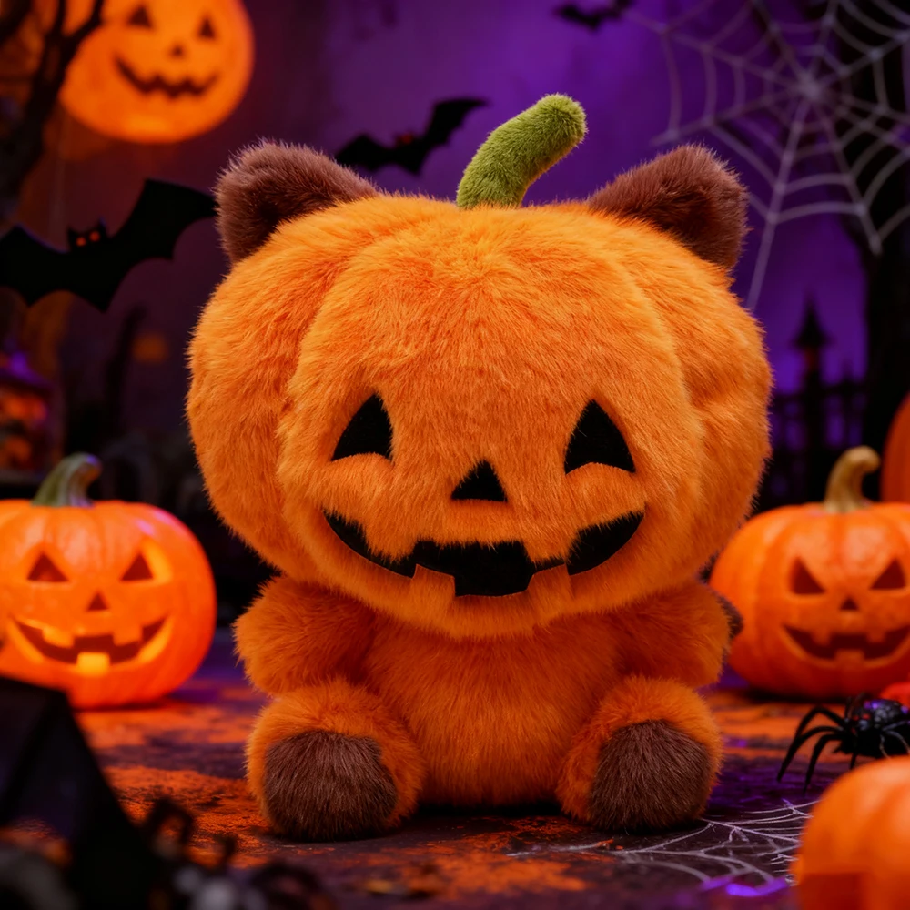 25 センチメートルぬいぐるみカボチャ猫のおもちゃ遊び心のあるオレンジ色の動物ぬいぐるみ漫画のおもちゃ男の子女の子のための誕生日クリスマスギフト ﻿