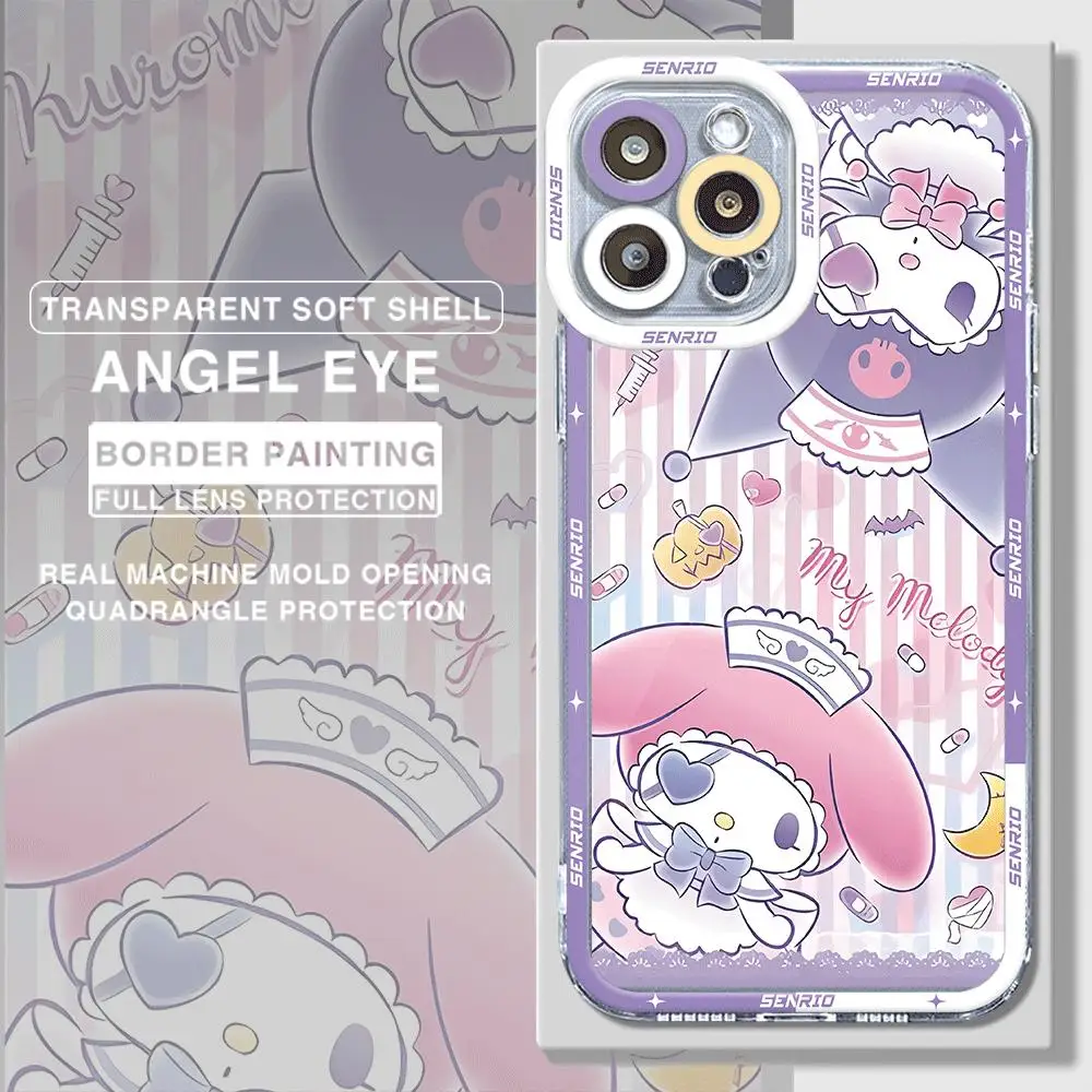 Cartoon Sanrio Hellos Kitties Phone Case for iPhone 11 15 Pro Max 7 8 Plus 11 Pro XS Max 14 13 Plus XR X 12 Mini Clear Cover