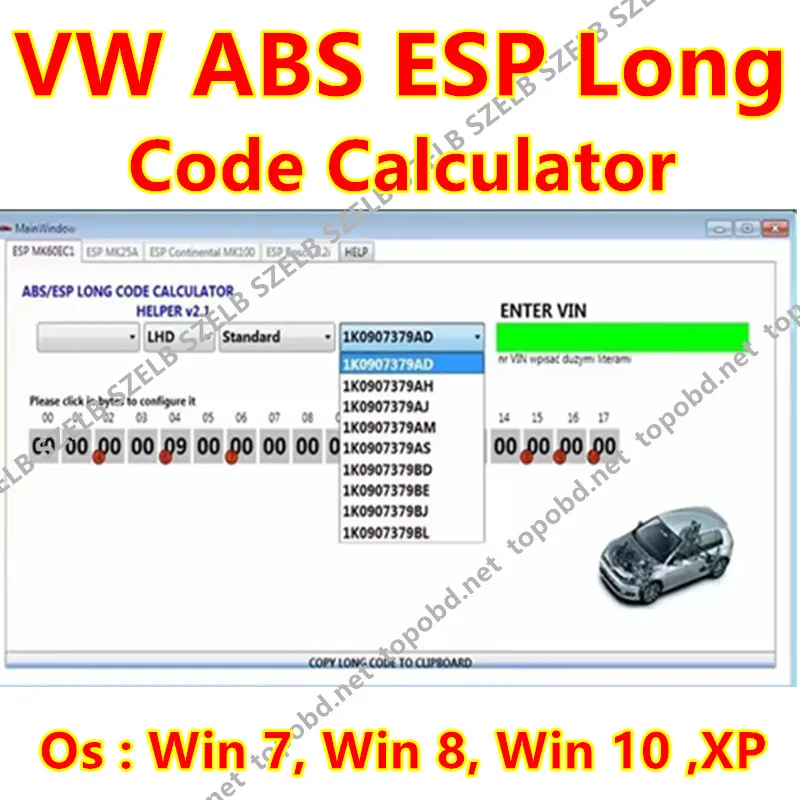 

Hot sales for VW ABS ESP long code calculator helper MK60EC1 ABS ESP long code calculator software + unlimited installation