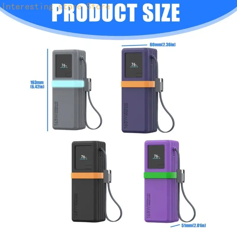 Weiche Silikonhülle für 20000 mAh 165 W PB2165 tragbare PowerBank-Hülle, stoßfestes Design und rutschfeste Griffschale 55KC – Detail 6