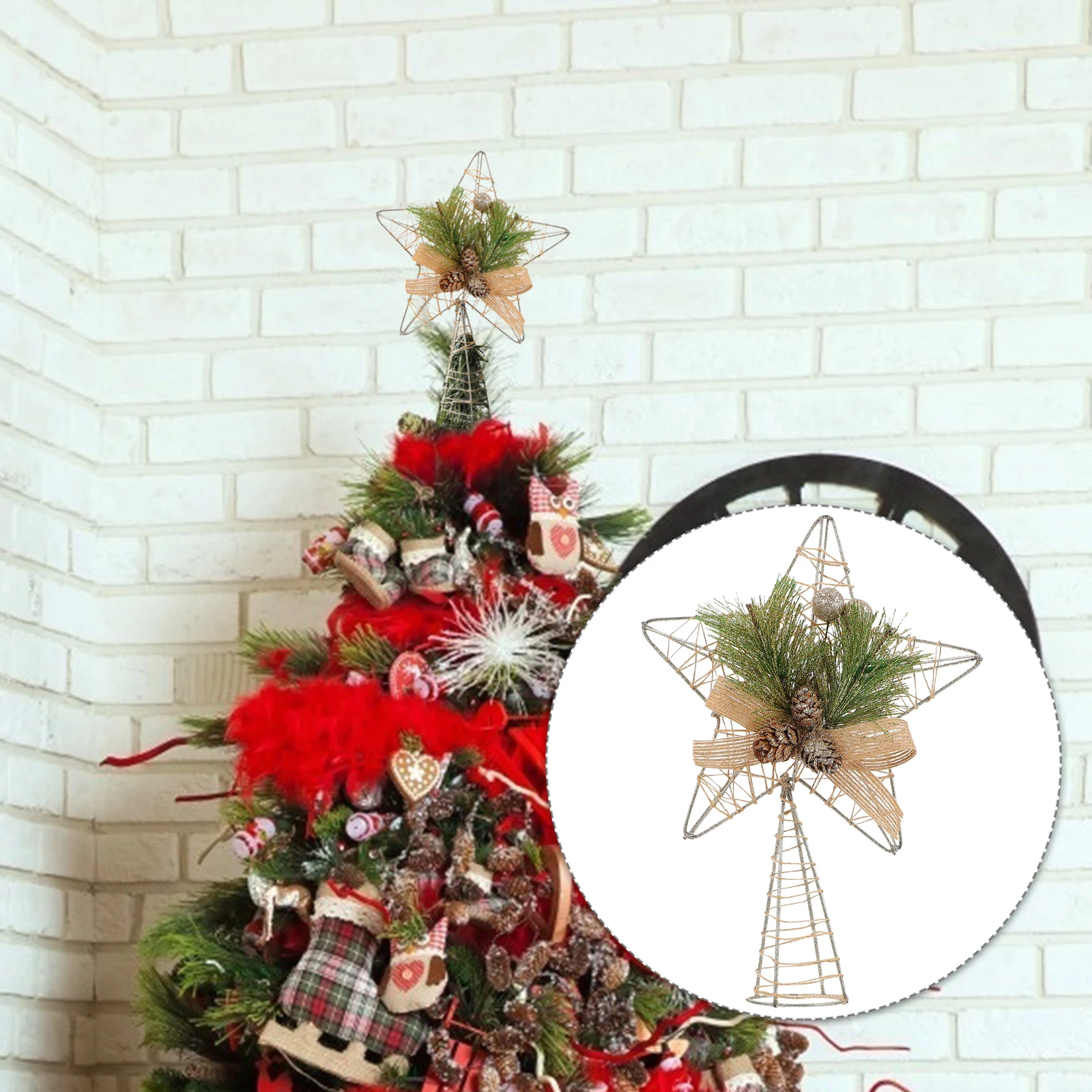 

1Pcs Xmas Tree Decor Prop Creative Star Decor Noble Luxurious Christmas Gift Christmas Tree Star Xmas Adornment