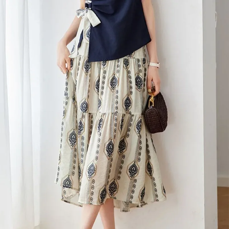 French Unique and Beautiful Summer New Fashion Casual Printed Skirt