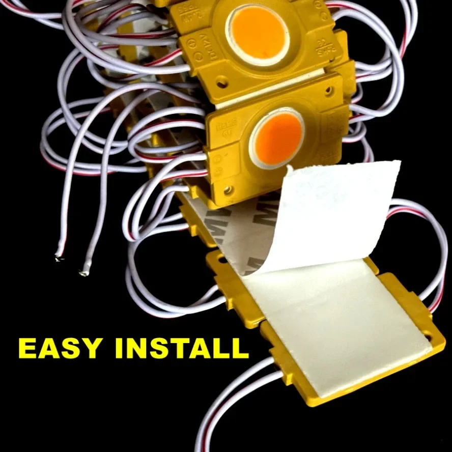 10PCS 12V หลายสี LED โมดูล COB Light Backlight Shop แบนเนอร์กันน้ํา IP65 ตกแต่งคริสต์มาสสีขาวสีฟ้าสีเหลือง