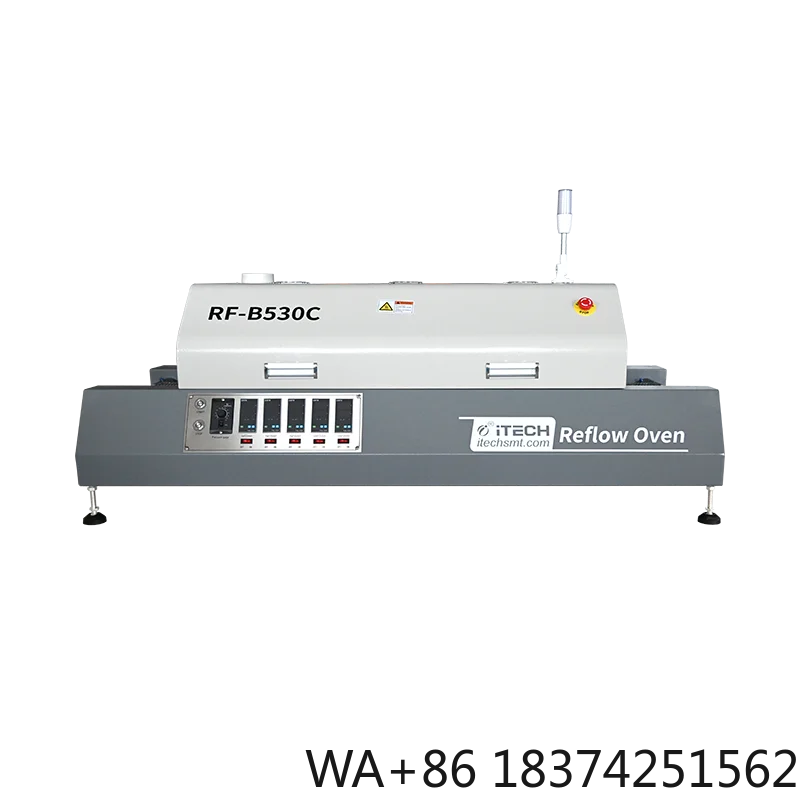 RF-B530C Infrared Hot Air Reflow Soldering Oven 5 Warm Zone Industrial Automatic Reflow Oven For Smt Pcb Assembly Welding