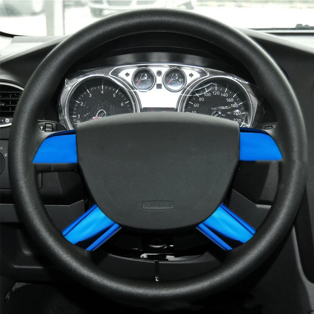 4Pcs Car Interior Steering Wheel Trim Cover Sticker for Ford Focus MK2 2005 2006 2007 2008 2009 2010 2011 Decoration Accessories