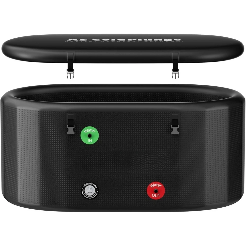 حوض استحمام ثلج قابل للنفخ XXL 216 جالون حمام سباحة يغرق بارد مع غطاء معزول برميل جراب ثلج محمول من مادة PVC للعلاج البارد