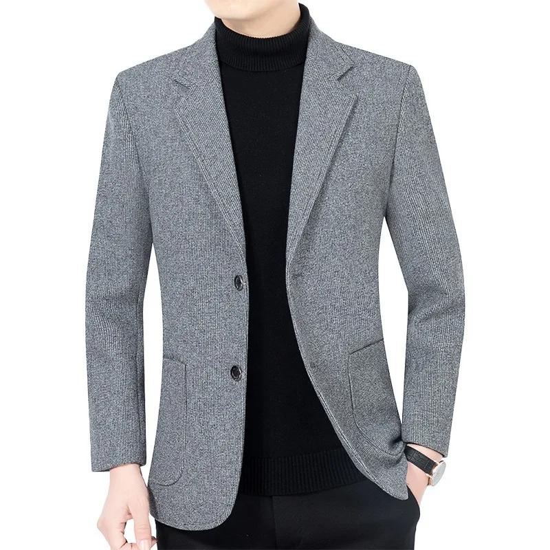 

Spring Autumn Men Blazer Business Casual Single Suit Jacket Dad Outfit Men Blazer Slim Fit Blazer Masculino Veludo FS-263