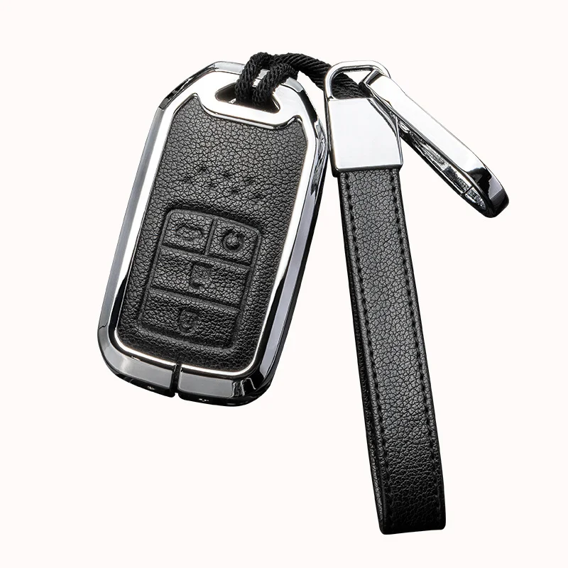 Aluminum Alloy Leather Car Key Case Cover For Honda Stepwgn Released Elysion Mpv Accord Civic For Hr-v Crv Agreement Odyssey