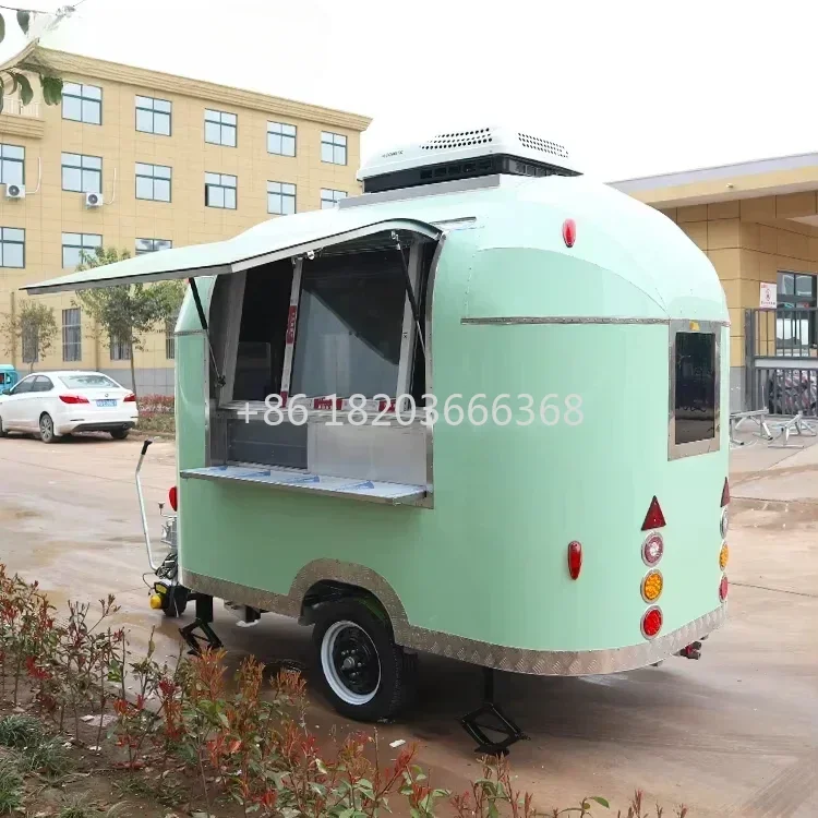 

Customized Consession Trailer Mobile Kitchen Small Bbq Fast Food Truck Trailer Stainless Steel Exhibition Truck For Sale