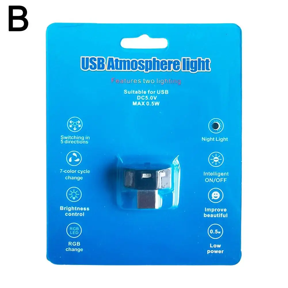 Mini-TYPE-C führte Auto Licht Umgebungs nachtlicht dekorative Neon lampe Auto Innen atmosphäre Notfall RGB