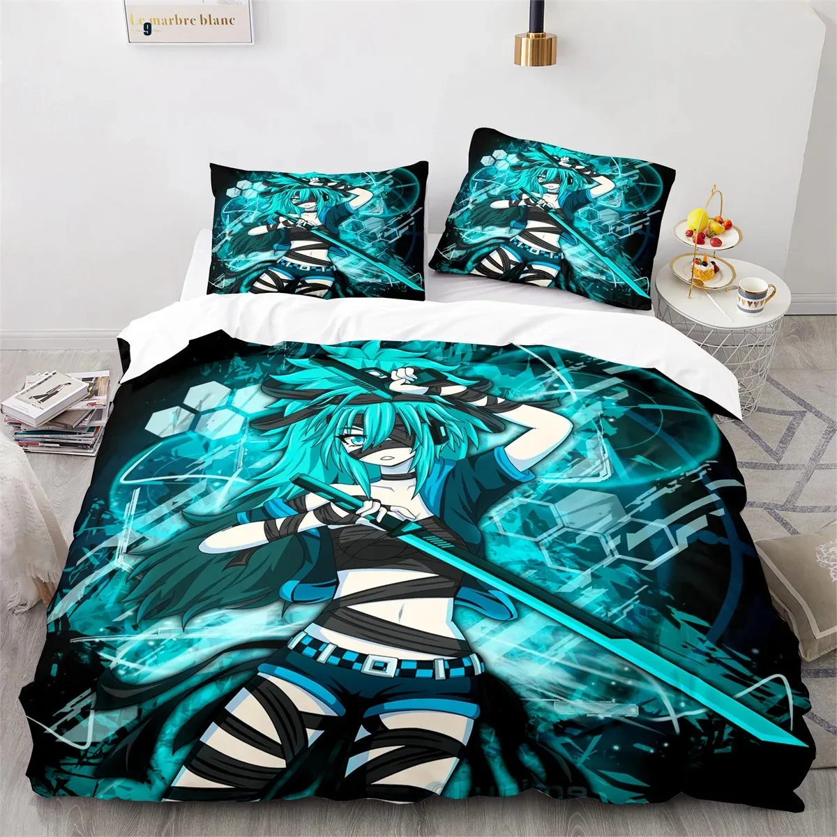 

3D Printed Anime Gacha Life Duvet Cover Set with Pillow Covers Polyester Teens Kids Bedding Set Full Queen King Size Bed Linen