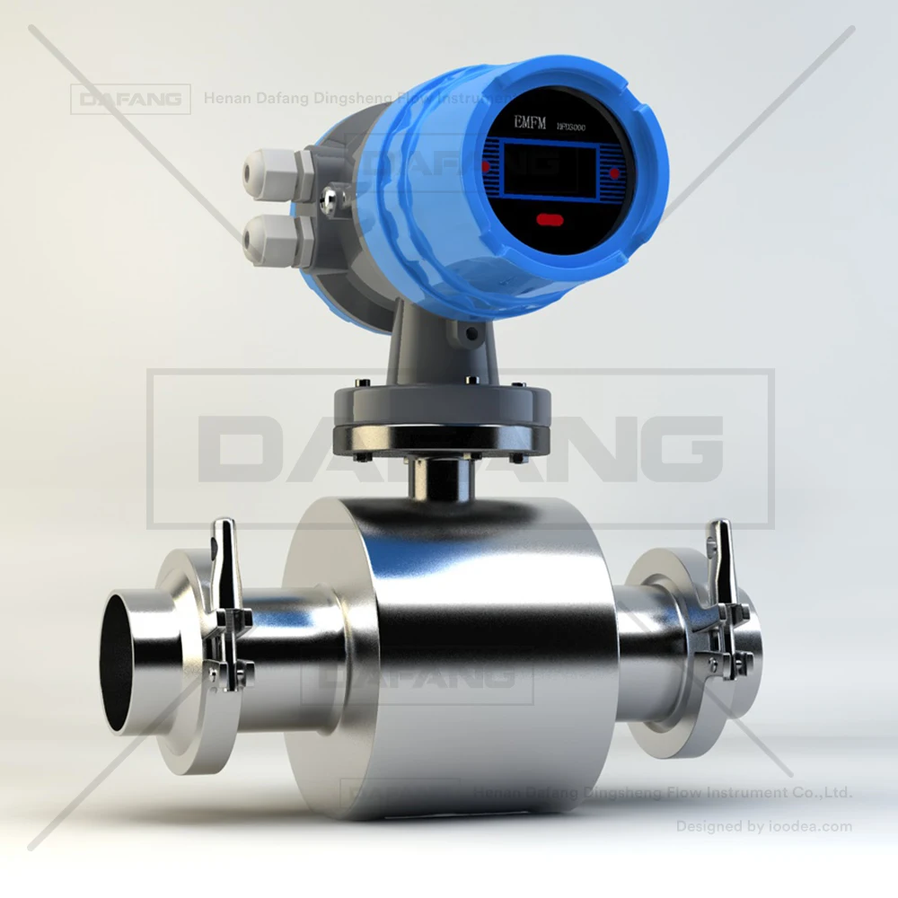 DFDS low cost dn25 clamp beer milk flow meter hygiene integrated sanitary electromagnetic liquid flowmeter for water