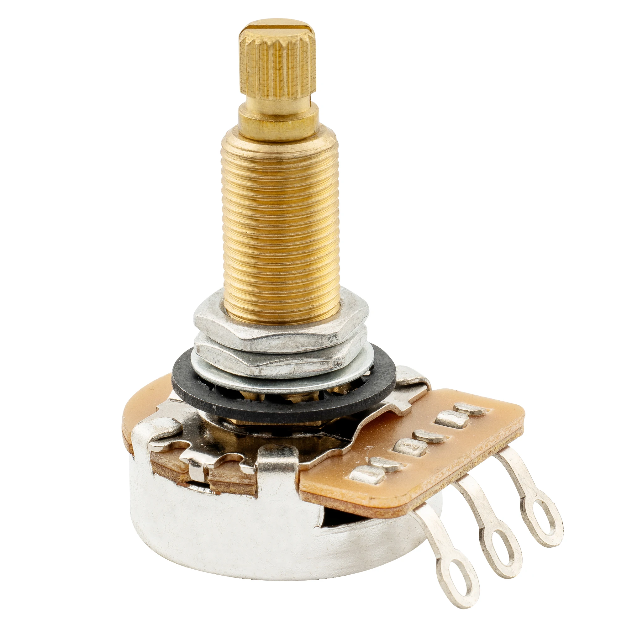 Musiclily Pro HD A500K/B500K/A1M Vollmessing Metrischer Grob-Gewinde 18-Spline Split Long Shaft Pot Audio Taper Linear Taper Potentiometer – Detail 9
